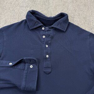 Spier & Mackay Polo Shirt Men L Blue Slim Fit Pique Knit Long Sleeve 42"